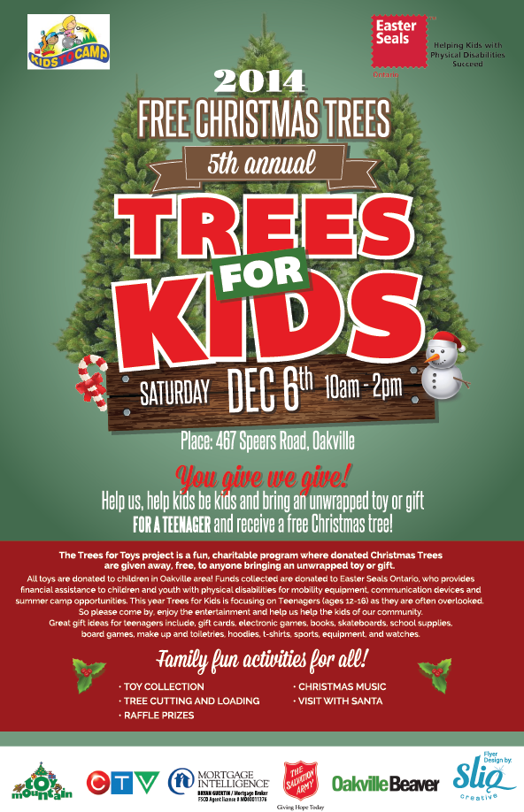 StevePachecoRE's tweet image. FREE Christmas trees! 5th Annual #TREESforKIDS event this
Sat. Dec 6, Oakville!More info: bit.ly/1w23o06