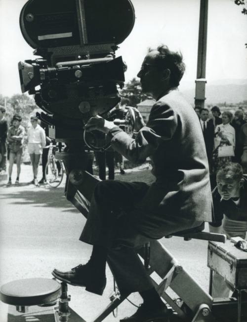 Jean-Luc Godard with camera on the set of "Pierrot le Fou" (1965) Happy Birthday!! 