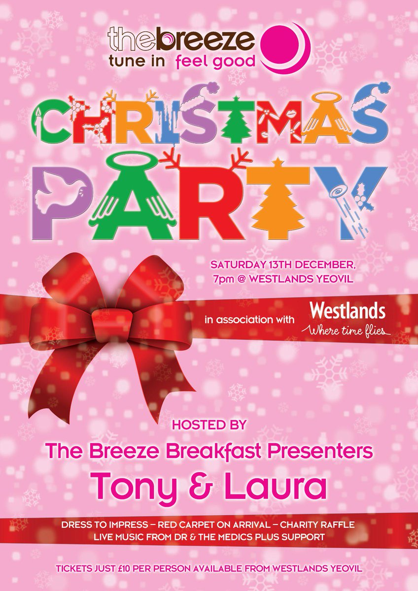 Have you got your tickets to our #christmasparty Saturday 13th Dec @WestlandsYeovil yet? bit.ly/1viRVT0