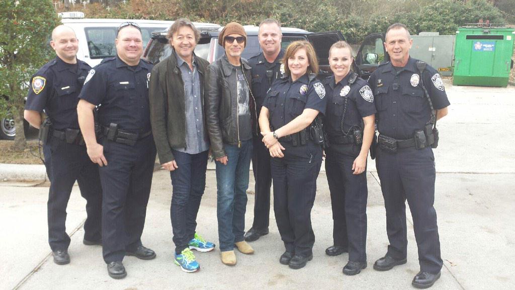 HelenaPolice's tweet photo. Hollywood visits Helena again with Billy Bob Thornton in town shooting a music video! Super nice guy &amp; loves police! http://t.co/FS6ODkjePd