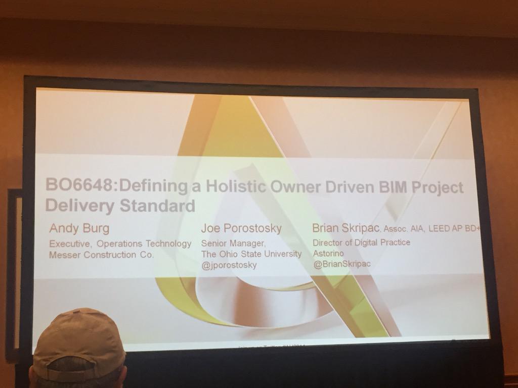 OSU_FITS's tweet photo. RT @mezdez: Defining holistic #ownerdriven #BIMproject delivery standard #AU2014 with @BrianSkripac Andy Burg http://t.co/TGSQrRjWcJ