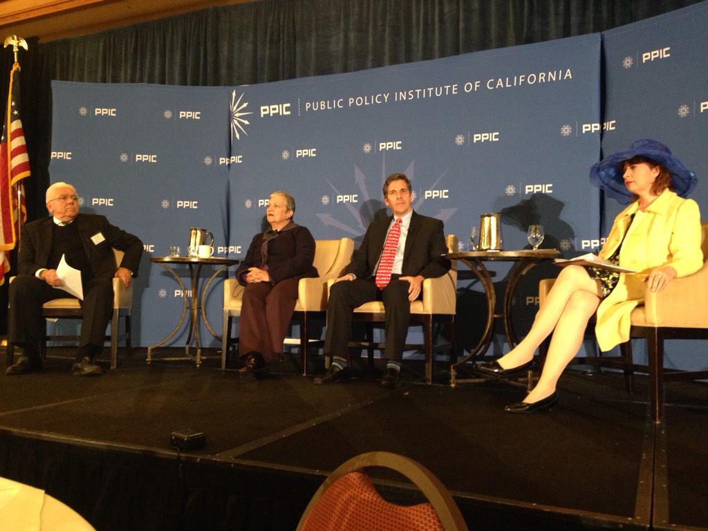 CaHSRA's tweet photo. "Cutting Edges" panel. @CaHSRA CEO Morales, @MaryNicholsCA, and Art Torres of @CIRMnews #PPICfuture http://t.co/J68WA1RC2S