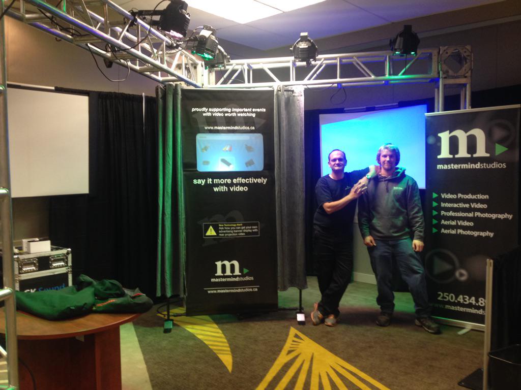 KamloopsChamber's tweet photo. @MastermindVideo is getting set at #connect2014 the #kambizshow! Doors open at 3pm #kamloops! http://t.co/JebnnqLFCr