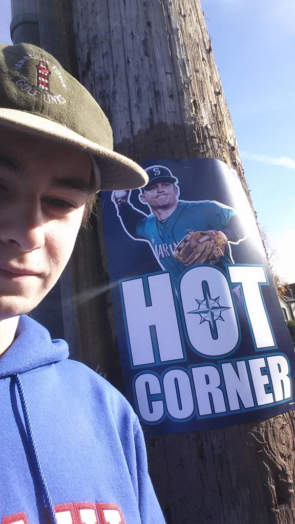 Mariners's tweet photo. Poster found! (15th Ave. NE & NE 70th St.) But wait, there's more. RT @DavsSimpson: #hashtaghotcorner #simplyseager http://t.co/eVZOnfPHEE