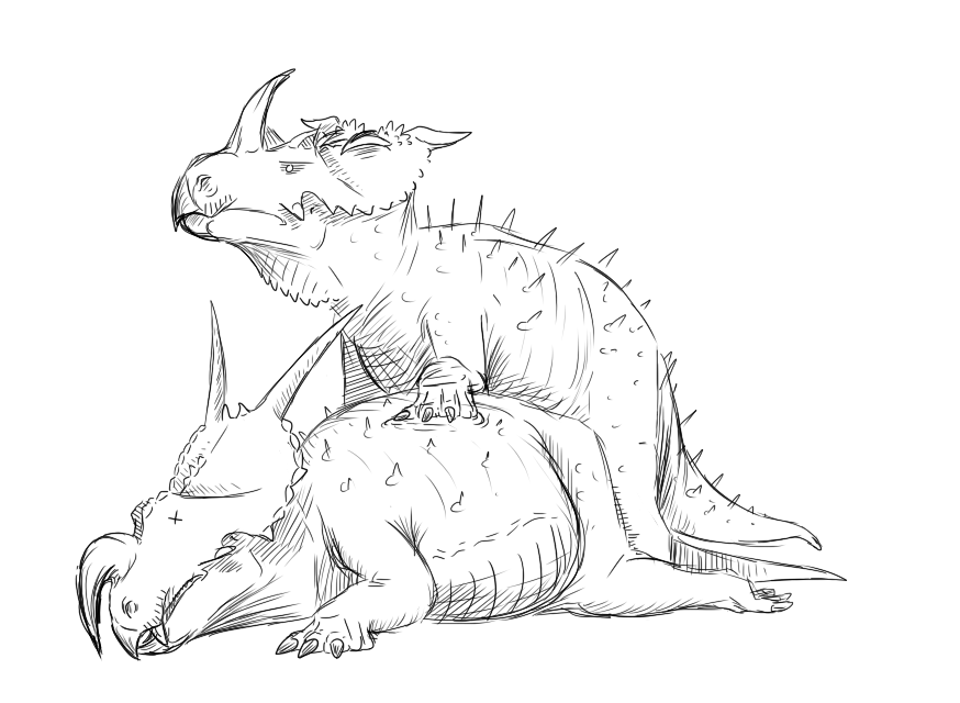 DinosaurDrawing's tweet photo. There's a long story behind this picture, but to cut a long story short: #Coronosaurus > #Einiosaurus. http://t.co/k8fiyw7VoM