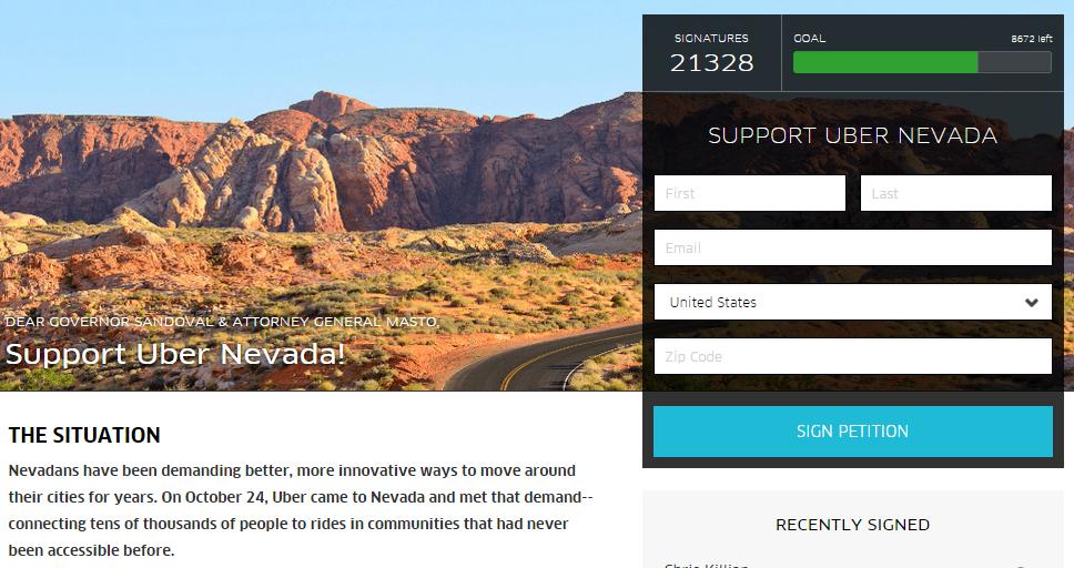 Plan B: <a href="/Uber/">Uber</a> launches petition to restart Nevada service: on.rgj.com/1FNEIaM #uber #ridesharing #transportation