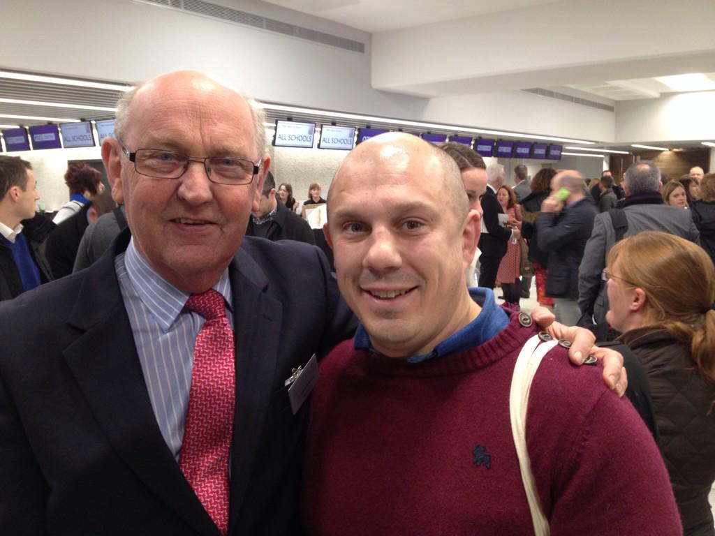 hillsviewmaths's tweet photo. My former Headmaster Sir John Rowling and me @pixlclub National Conference 1.12.14 http://t.co/aOE7uWJuCs