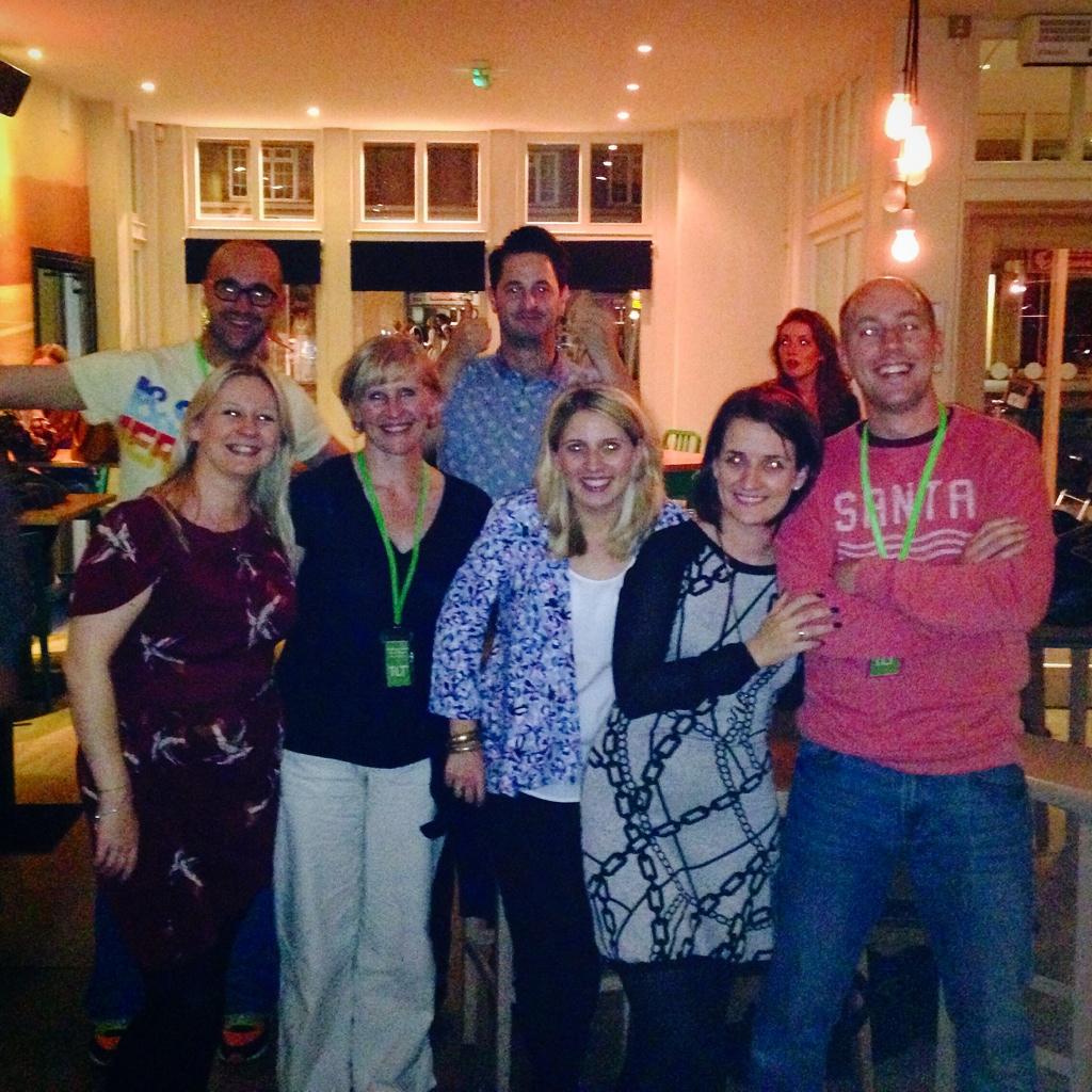 MissJLud's tweet photo. Great night after #TLT14 with @lisajaneashes @saidthemac @beetlebug1 @KerryPulleyn @davidfawcett27 and @JOHNSAYERS :) http://t.co/kwTzvLe1eh