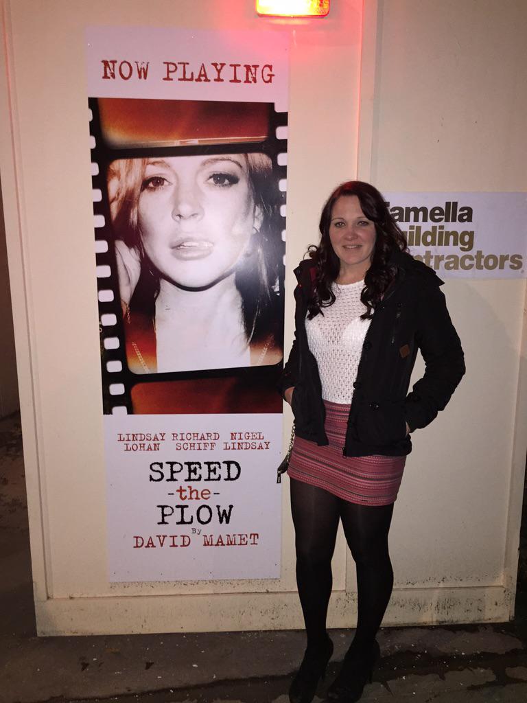 antb10's tweet photo. Saw Lindsay Lohan in this the other night. She was surprisingly good!! @sarahjbrand looking great too btw!! http://t.co/ppes4get5s