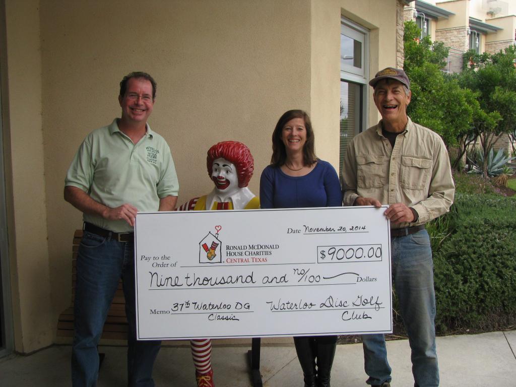 WaterlooDGC's tweet image. Proud we could once again donate to @RMHCAustin from our annual Waterloo Disc Golf Classic. @PDGA #discgolf #Austin