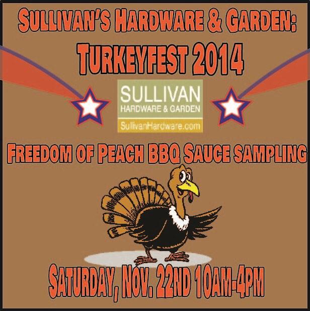 Make sure to stop by Turkeyfest at Sullivan's Hardware tomorrow from 9:00AM-1:00PM!