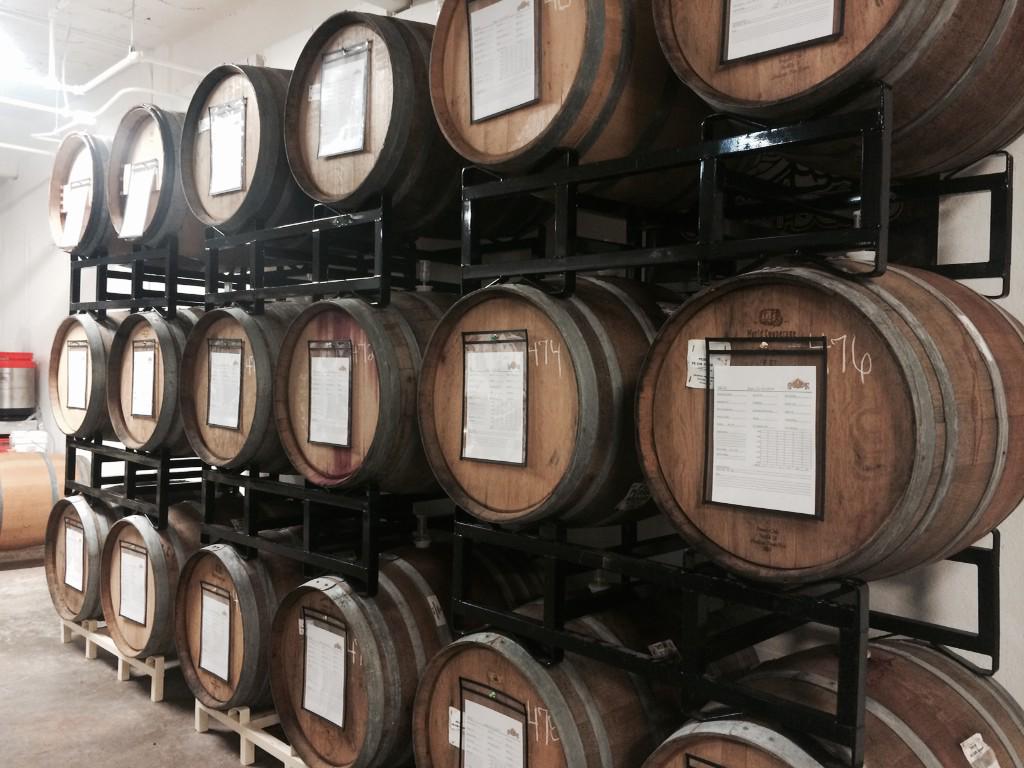 SunKingBrewing's tweet photo. Barrels of Pink Taco just hanging out in the Sour Barrel-Aged Room. #freshlocalbeer http://t.co/n12GwDK3Ma
