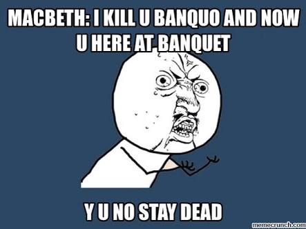 DaBloodyGhost's tweet photo. How Macbeth felt at the banquet when Banquo's ghost arrived 😂👏 @AllHailMacbeth1 #A3S4 http://t.co/6gsWvg2sT9