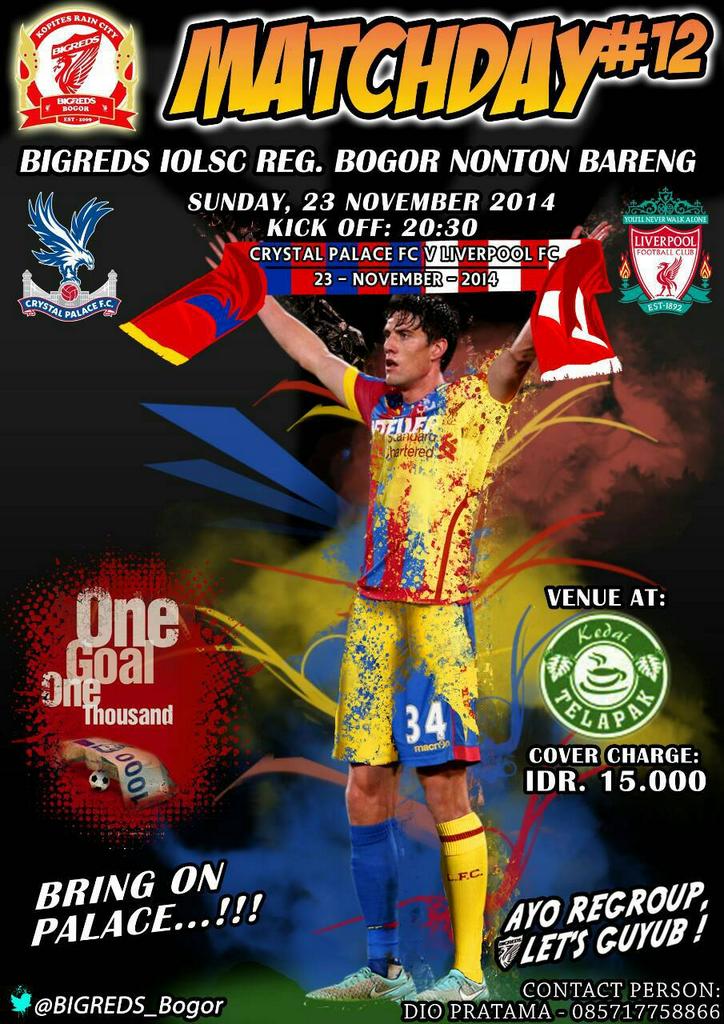 REDS_CIAWI96's tweet photo. @BIGREDS_Bogor @BIGREDS_IOLSC reg Bogor matchday | 23-11-2014 @ kedai telapak | K.o 20:30 | 15k inc softdrink #YNWA http://t.co/7WclDXecx2