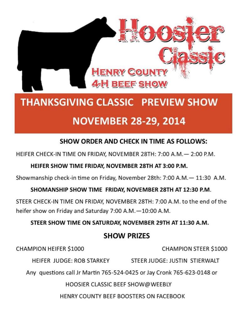 HenryCountyBeef's tweet photo. Stop by on your way to Ohio. Our schedule now coincides with Lima! Heifers-Friday  Steers-Saturday http://t.co/K2LuaZ3rKK