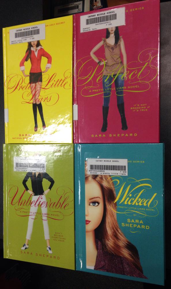 catheymslibrary's tweet photo. Pretty little copies of the Pretty Little Liars series for @catheymslibrary @sarabooks #catheyreads http://t.co/hkJkk9oxUU