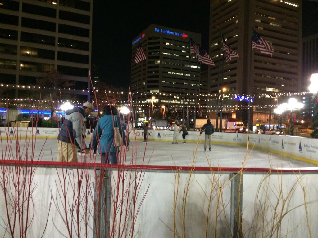 JaniceParkFOX45's tweet photo. About to go live on skates at the inner harbor ice rink! http://t.co/XUF9cZ7SHj