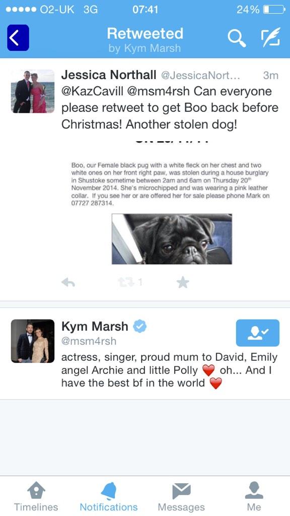 JessicaNorthall's tweet photo. @foxpd87 Kym Marsh has retweeted! I'm still working on @SimonCowell ;) hope Boo is back soon!! http://t.co/FTyNQzfatG