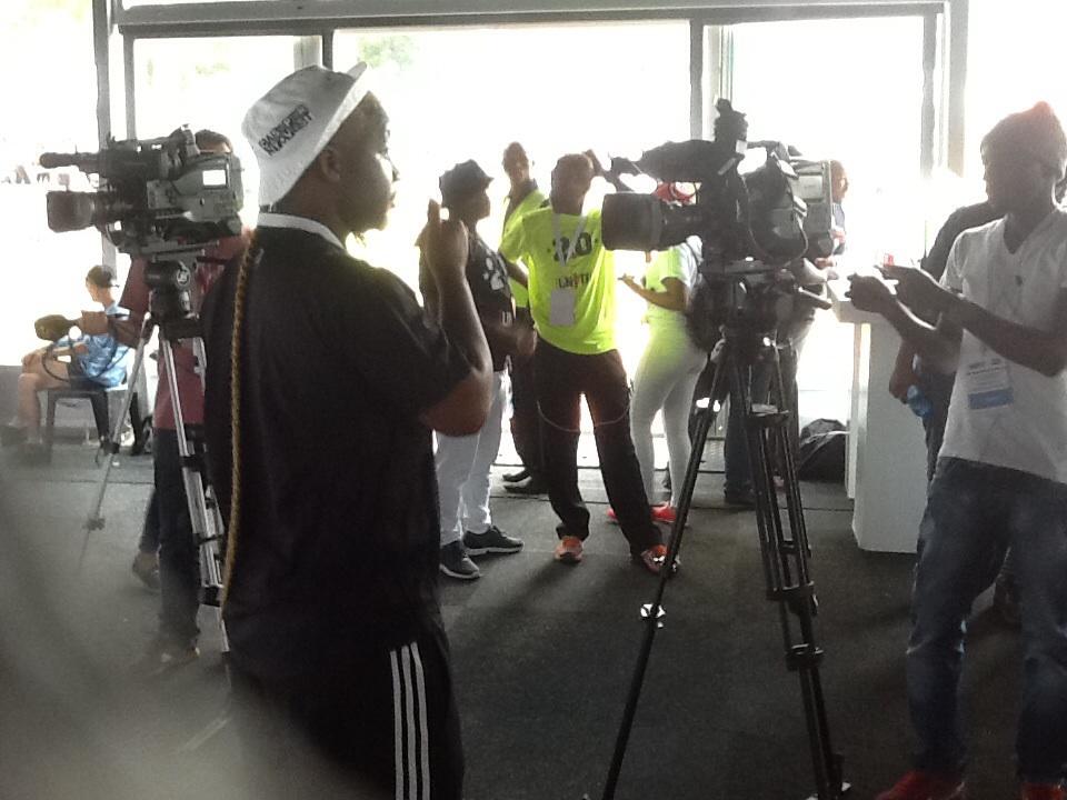 Lisacomb's tweet photo. Unite4Mandela ambassadors interviewed by the media. The Unite Campaign in action.
@ArtsCultureSA @Unite4Mandela http://t.co/dqTMqydPza