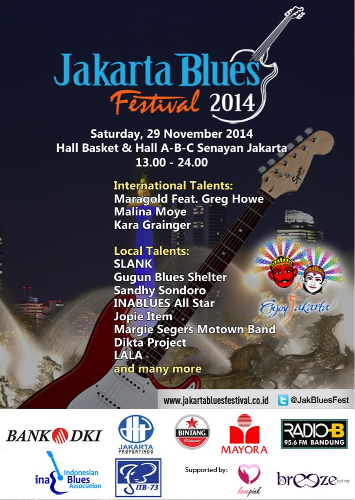 29 Nov: <a href="/jakbluesfest/">Jakarta Blues Fest</a> 2014 at Hall Basket &amp;amp; Hall ABC | <a href="/slankdotcom/">Slank Band</a> <a href="/GBluesShelter/">GBluesShelter</a> <a href="/SondoroMusic/">Sandhy Sondoro</a> many more | 100K
