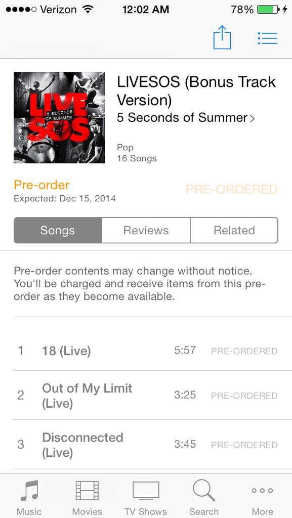 Court_rankin's tweet photo. #LIVESOS PREORDERED! @5SOS 😊😊💕💕💕 http://t.co/0BUvU49DPg