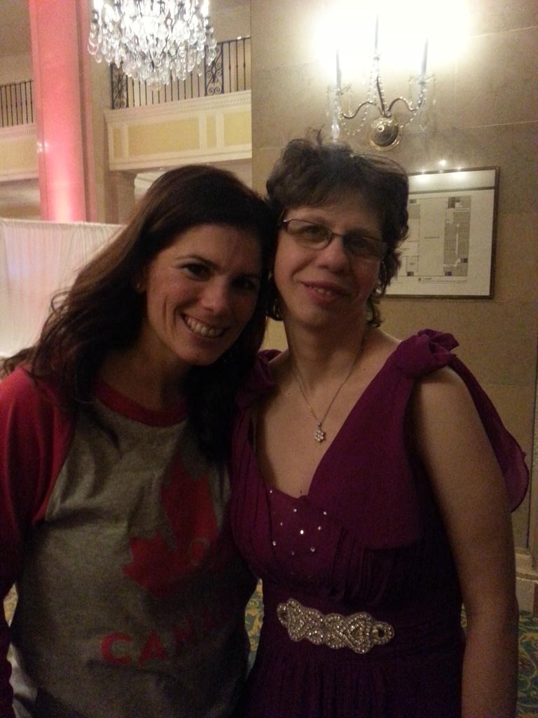 skatingpj's tweet photo. .@michelleaugert and @jamiesale - 2 crazy gals on the town! #LIMITLESS2014 @SpecialOCanada http://t.co/yKQ0OJo2B0