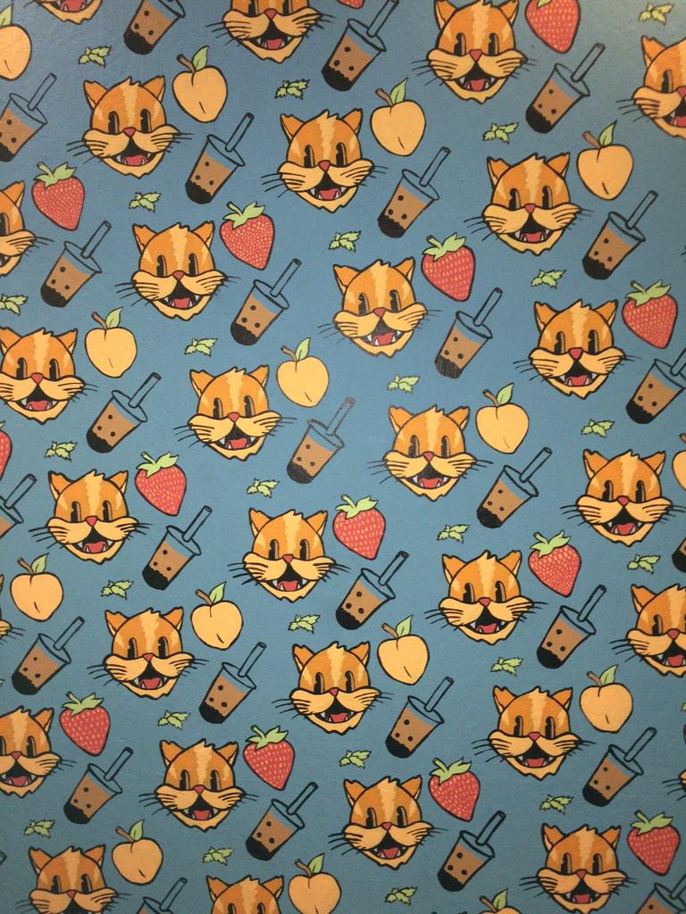 BobaBarSJ's tweet photo. Have you checked out our mural to #CarneTheCat? Thanks to local artist @6D6B6 David Baker! #BobaBarSJ http://t.co/nHcAjajKQL