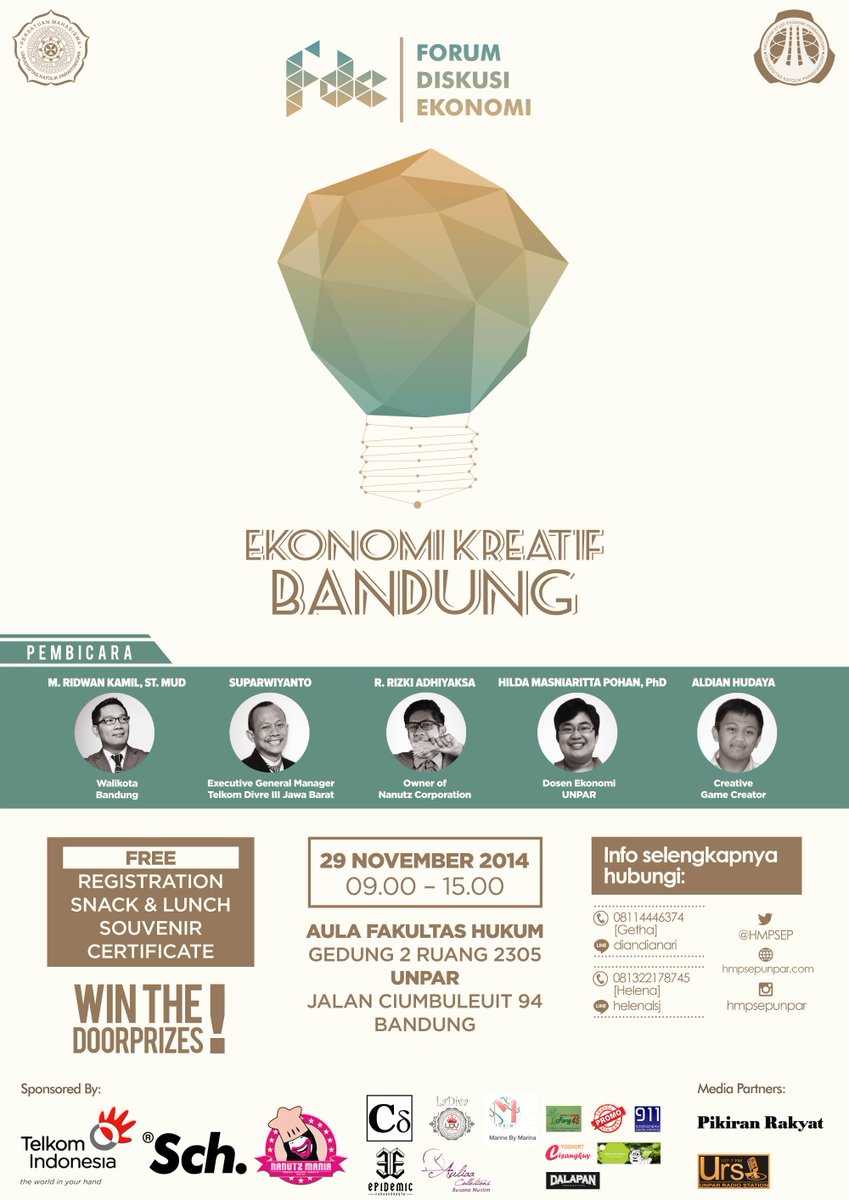 Forum Diskusi EKONOMI UNPAR "EKONOMI KREATIF BDG"  Bpk Walikota <a href="/ridwankamil/">Ridwan Kamil</a> ,Owner NANUTZ Corp <a href="/siikhie_nanutz2/">#cepiki</a>