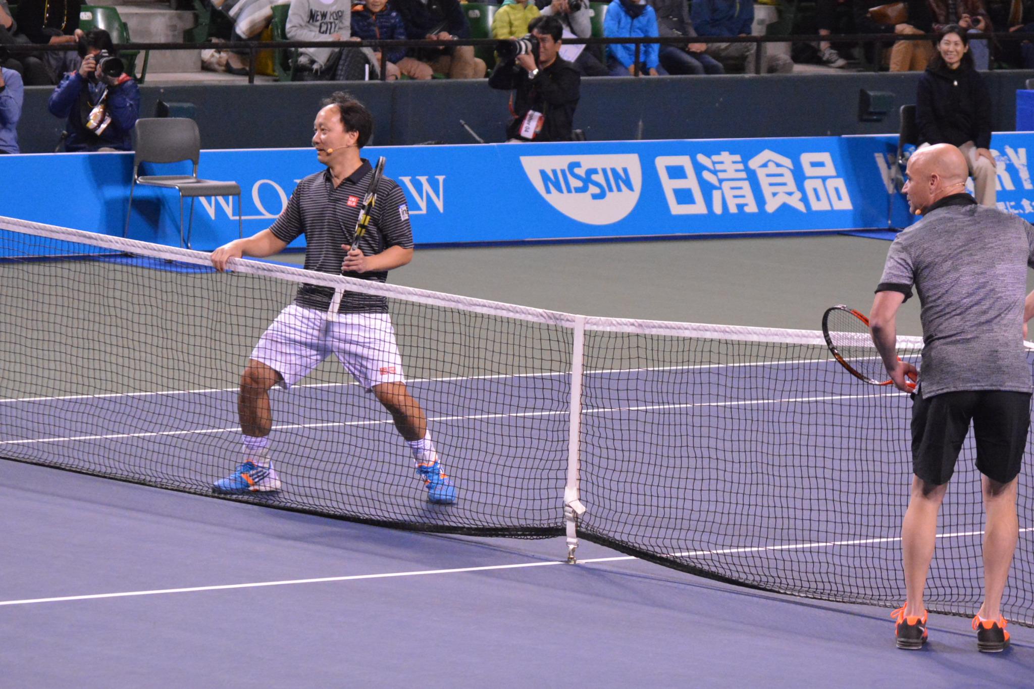 Wowowテニス ドリームテニスariake 錦織圭 アンドレ アガシvs松岡修造 マイケル チャン 楽しい会話と和やかな雰囲気の中 試合は進んでいます Http T Co Foqk3kfmav Wowow Tennis 錦織圭 Http T Co Lbqvlz26p0 Twitter