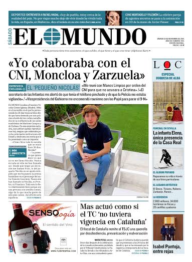 elmundoes's tweet photo. "La vicepresidenta del Gobierno era mi contacto en Moncloa'. Hoy, entrevista #exclusiva en EL MUNDO #NicolasElMundo http://t.co/wkH6MFUZqm