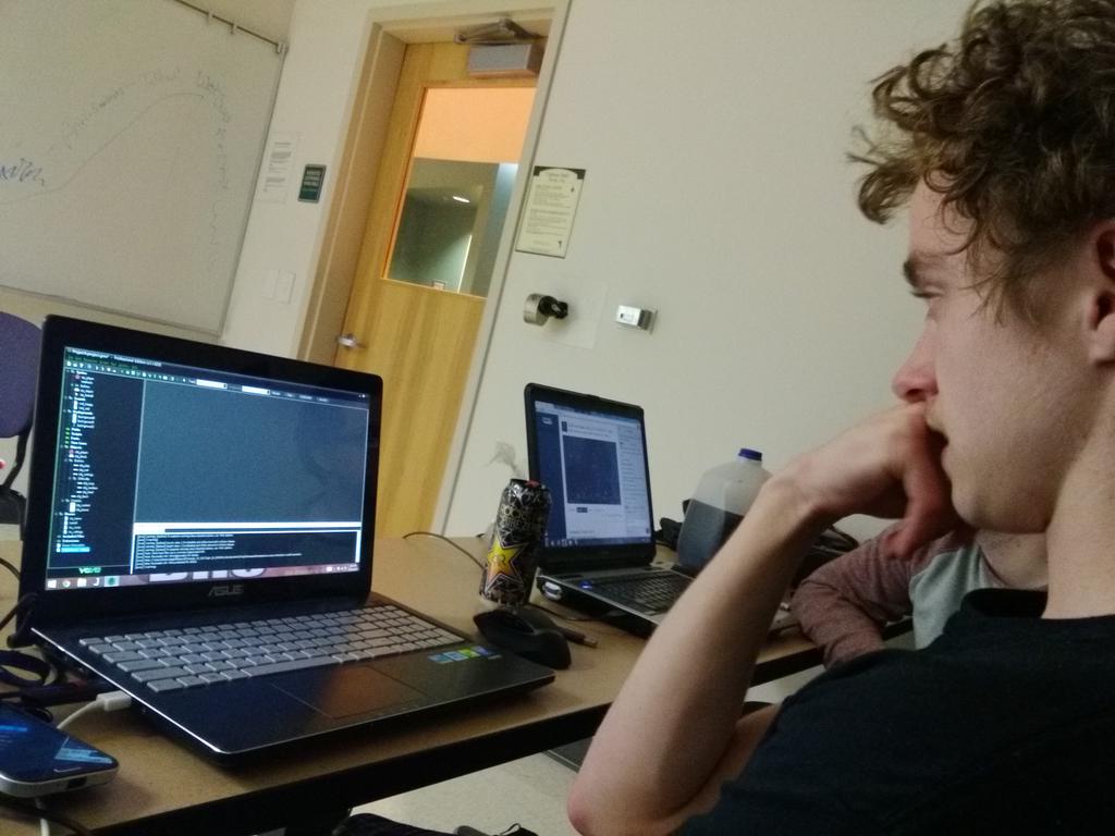 Javalinos's tweet photo. Final app is compiling: "wingit" #Javalinos #UWWHackathon14 http://t.co/R3y4KPyxFX