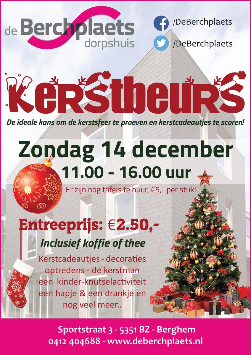 Zondag 14 december: Kerstbeurs in de Berchplaets! <a href="/Iedereenuitoss/">Iedereen uit Oss</a> <a href="/berghemnl/">berghem.nl</a>