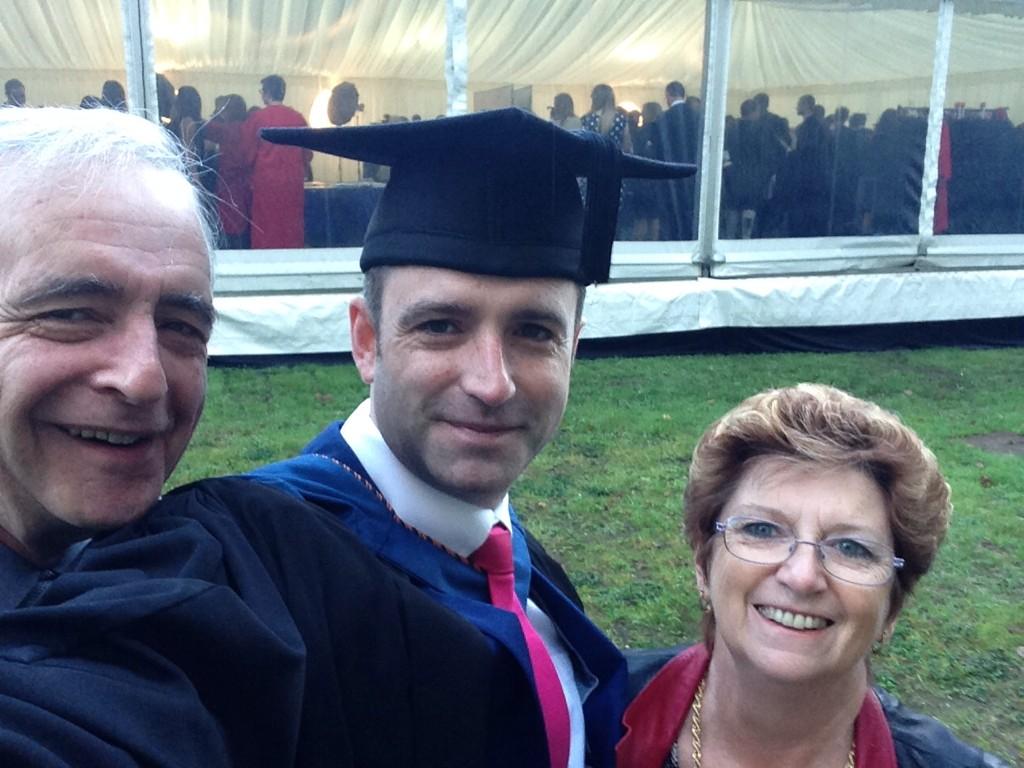johnpaulcusick's tweet image. Mum Dad and me #graduation #surfscience #truro #cornwall