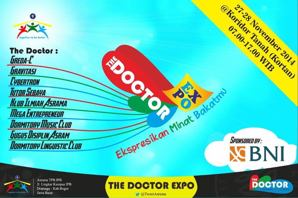 DormitoryClub's tweet photo. Proudly Present : Expo-nya The Doctor tweeps :) 
Be there yaa http://t.co/bBjqi75soO
