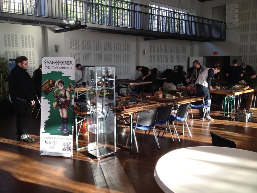 SaarHammer's tweet photo. Saar-Hammer setting up his booth at the SaarCon
#SaarCon #Wyrd #Malifaux http://t.co/CCDSCk9V7V