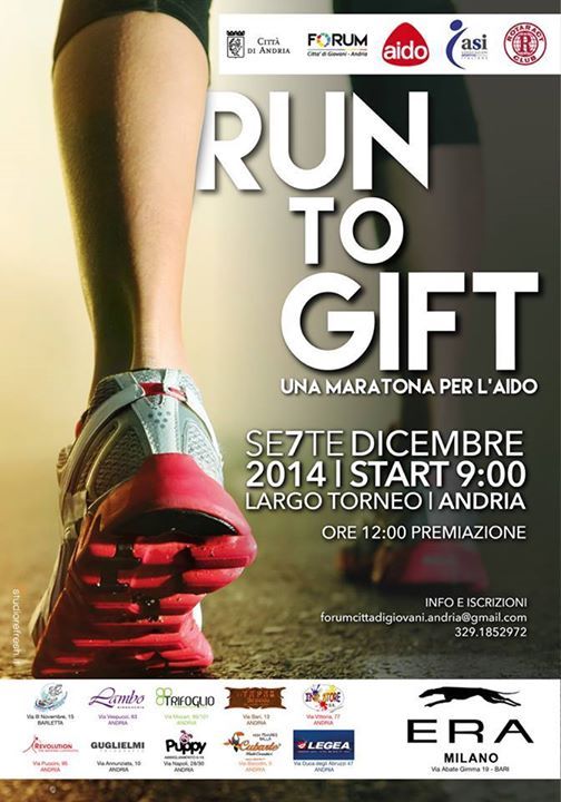 GiovaniForum's tweet photo. Prime iscrizioni, grande entusiasmo! RUN TO GIFT - 7/12 H9:00 Andria @Off_sanDomenico @Andrea_Roberti @asi_nazionale http://t.co/CFZAGfW2tp