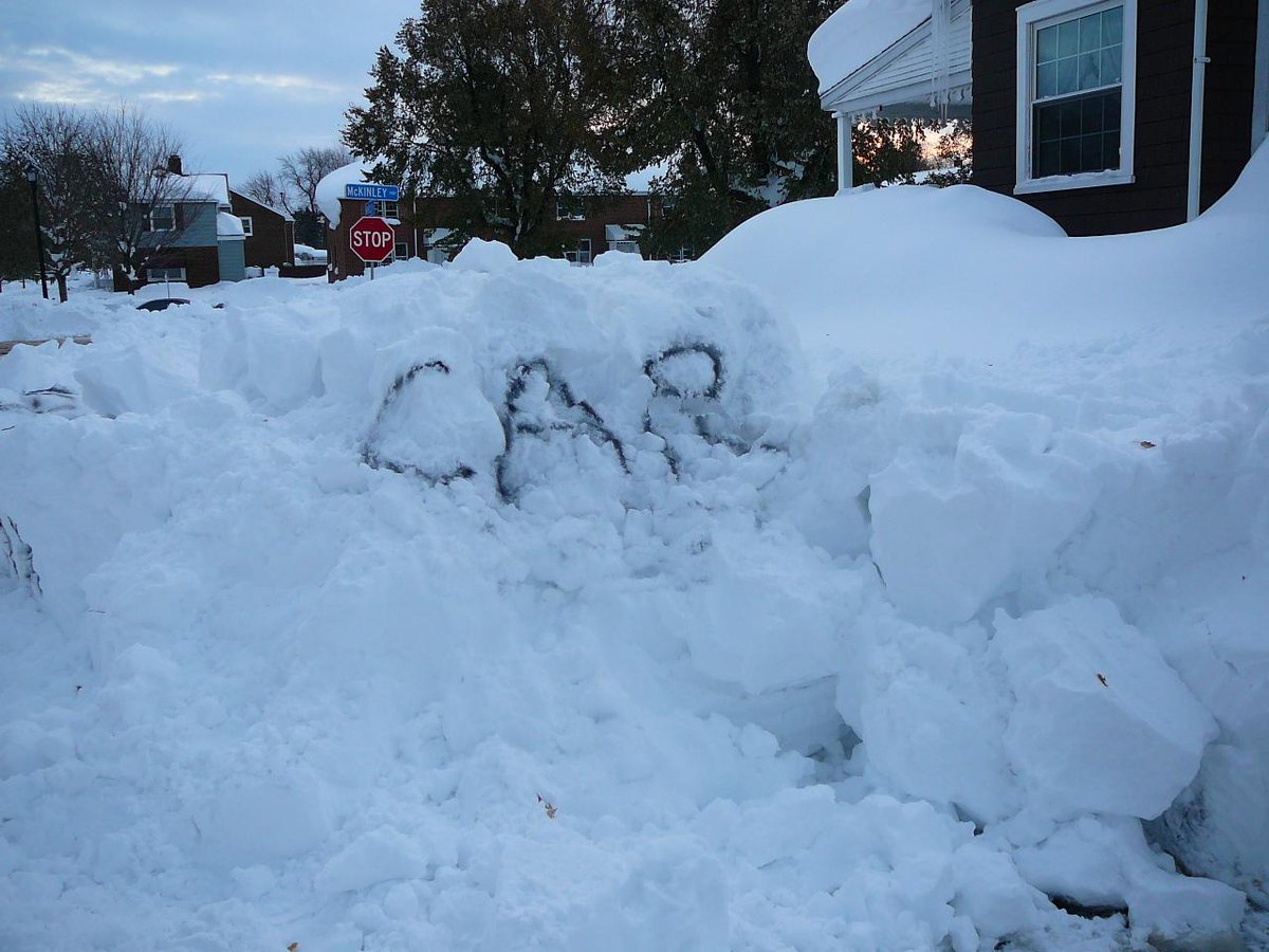 Near McKinley Pkwy., buried car alert. #SouthBuffalo