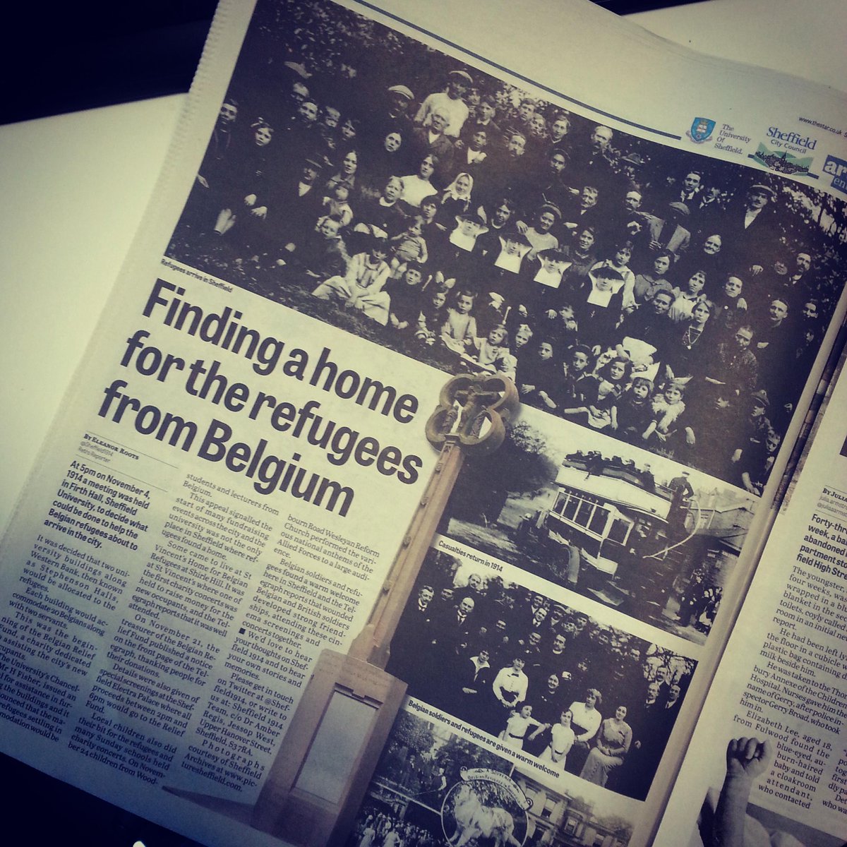 Sheffield1914's tweet photo. In today's @SheffieldStar Retro, @eleanor_roots reveals how Belgium refugees found a home in #Sheffield1914. http://t.co/QigRGySDvm
