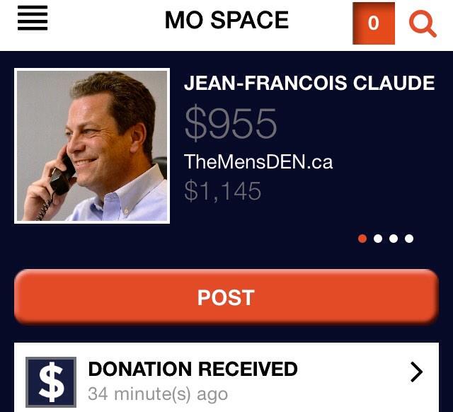 JFClaude's tweet image. Woot, woot! #TheMensDEN-ca #MoTeam broke the $1K mark this morning! MoTeam.co/TheMensDEN-ca #Movember #MENtalHealth