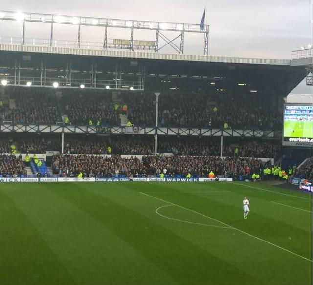 footyawayday's tweet photo. Approx 2,700 West Ham fans at Everton today 
#EVEWHU http://t.co/mnXb7jE2ct