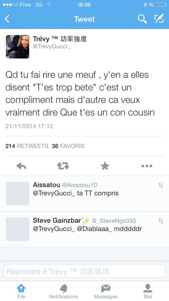 alexxpch91's tweet photo. Ta tous dis gros 😂😂 @TrevyGucci_ http://t.co/MQ39qV013u