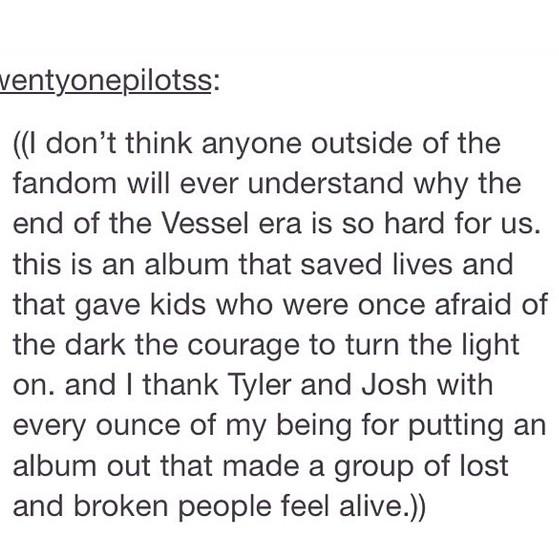 cunty1pilots's tweet photo. Couldn't have said it better #twentyonepilots #whenvesselruledtheday http://t.co/LD84LQcPNE