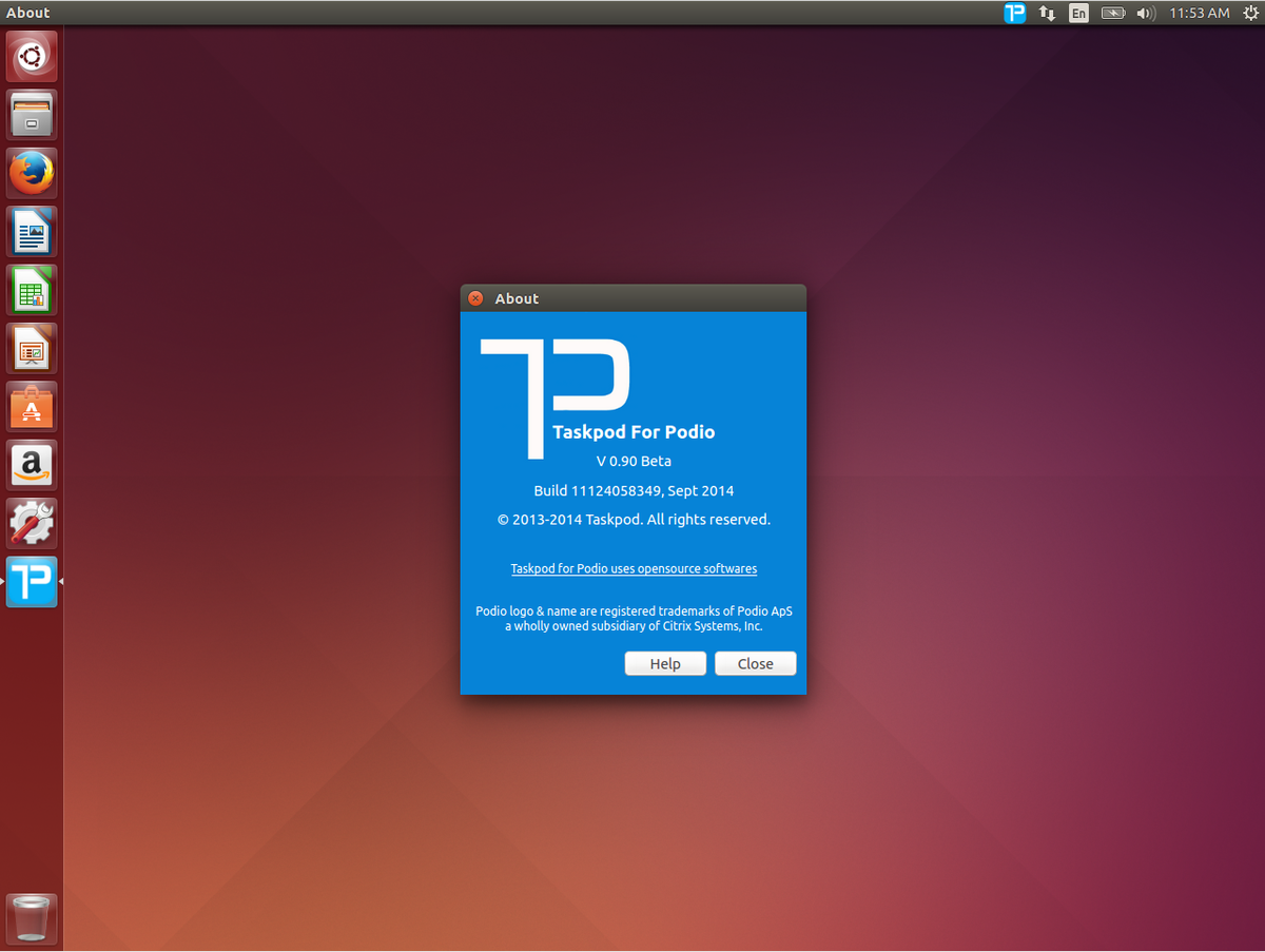 Taskpod's tweet image. This is how @Taskpod looks in Ubuntu/Linux #TaskpodForPodio #Podio