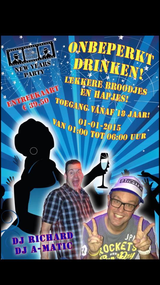 BarTwinns's tweet photo. Nu te koop: kaarten voor oud &amp; nieuw in Bar Twinns. Tot eind novenber 35 euro! Daarna 39,50. http://t.co/V5fMOJJItm