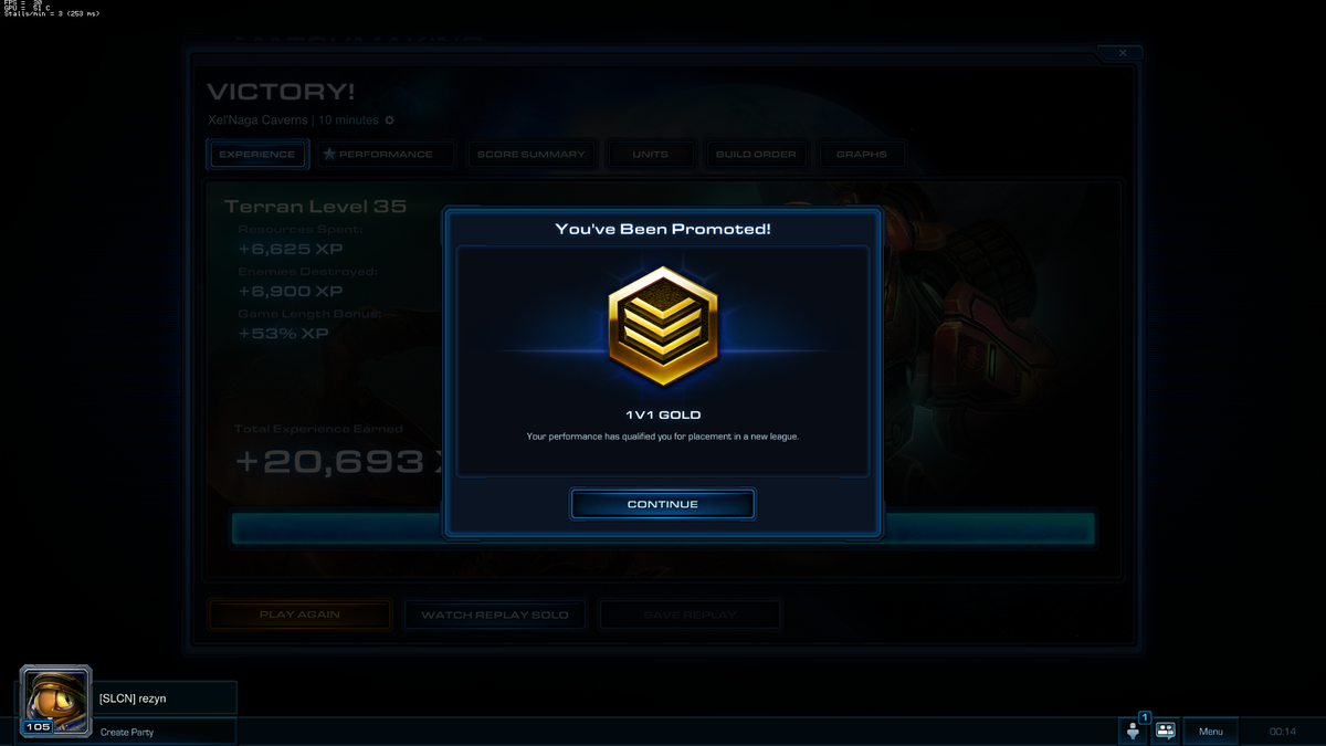 rezyn8's tweet image. Took out a Platinum Terran &amp;amp; promo'd to Gold #SEA #ClimbingTheLadder #Dreampool