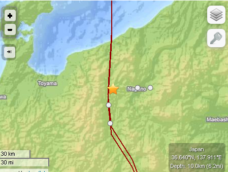 RT_com's tweet photo. BREAKING: 6.8 magnitude earthquake strikes central Japan http://t.co/fX2erL84Yh http://t.co/GWVIVCdJvO