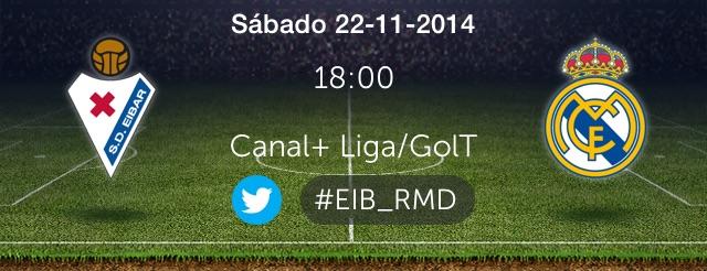 PK2_BROZAS's tweet photo. Horario del Eibar - R. Madrid: Sábado 22-11-2014 a las 18:00 @LaLiga #EIB_RMD http://t.co/VTDcoS0iaV