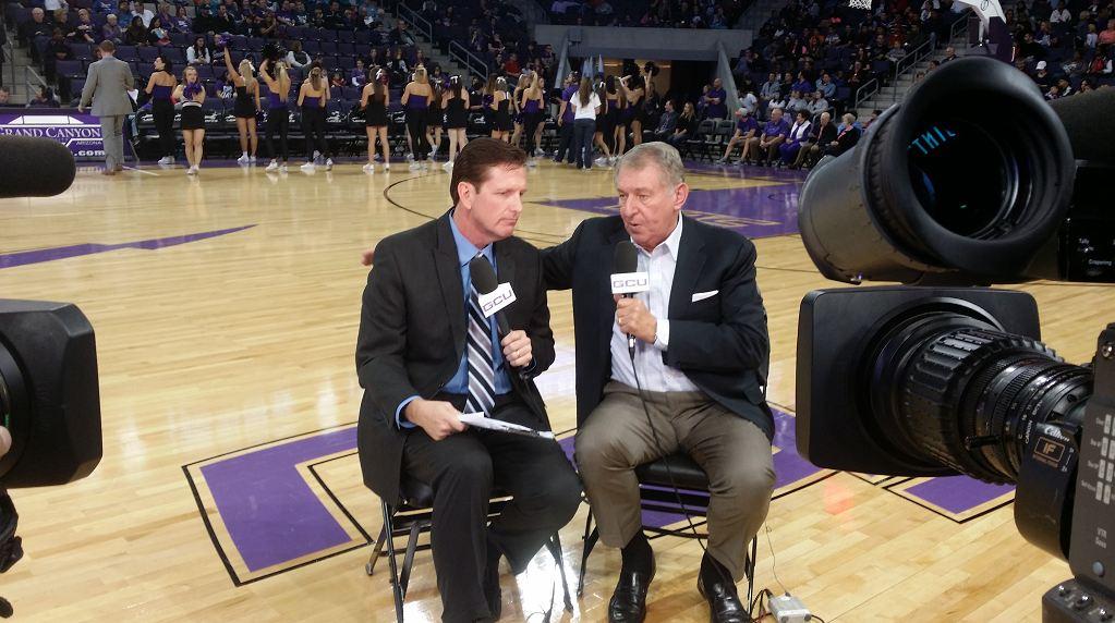 YurView_AZ's tweet image. . @Barry_Buetel talks to sports exec/ @NBA legend #JerryColangelo during the @GCU_Lopes MBB Cox7 telecast @GCUArena