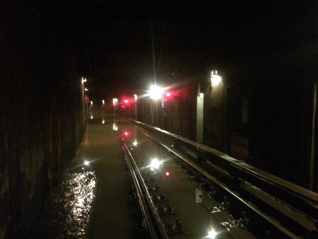 NYCTSubway's tweet image. #SubwayNews A look at partially submerged tracks near E.140th St on #6 Pelham Line