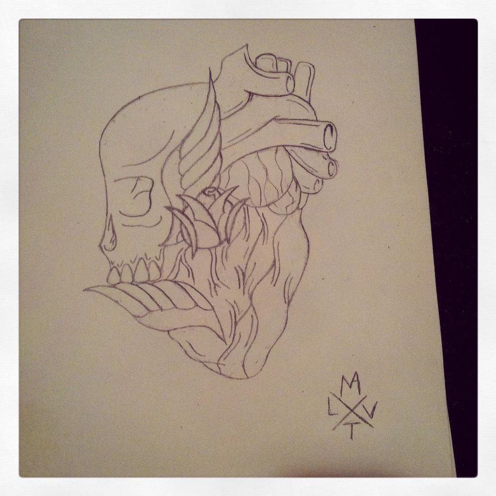 MarkAgerIs's tweet photo. #art #tattoo #heart #skull http://t.co/V6XCsAgHsk